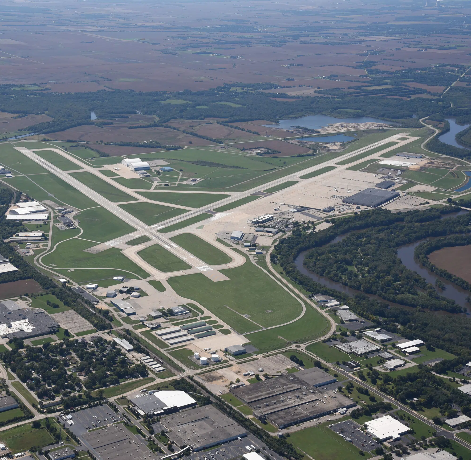 aerial view of the airport